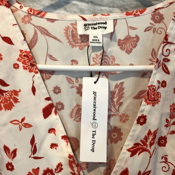 NWT Grace Atwood The Drop Ivory Floral Blouse XXL - Picture 8 of 13